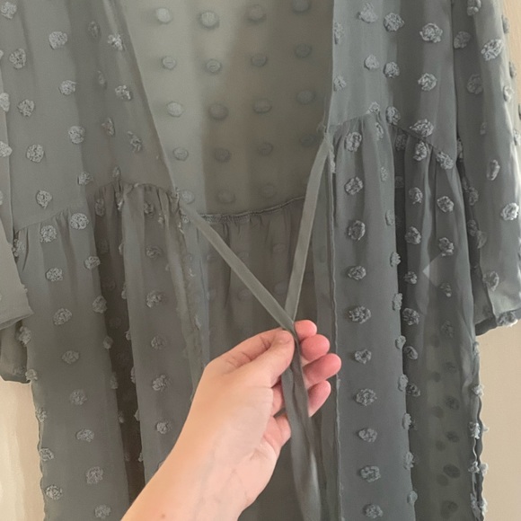 Sage Green Polkadot Kimono Tie-Waist Maurices - Picture 7 of 7